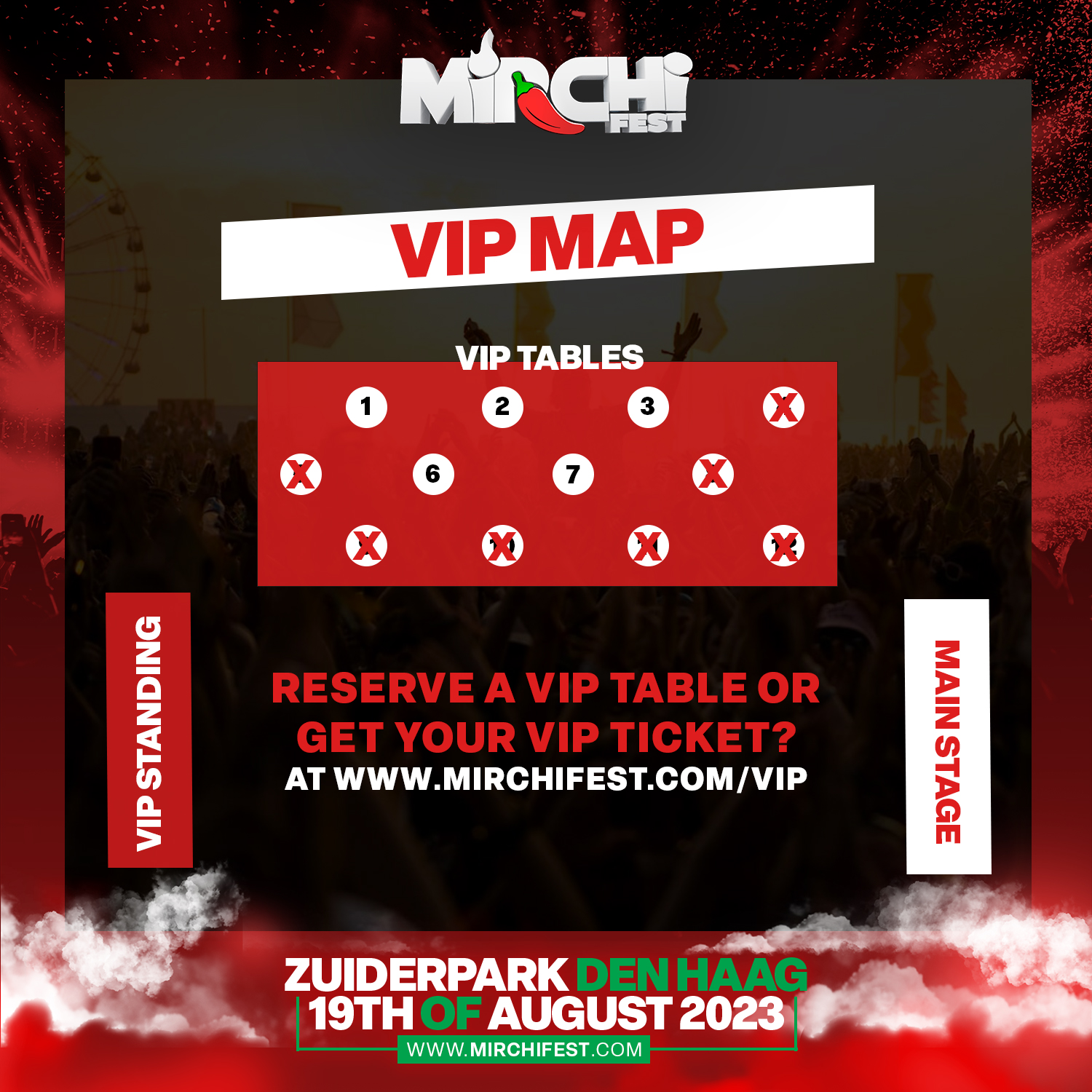 VIP map met tafelindeling